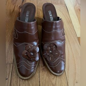 Colin Stuart Heeled Mules Clogs Floral Size 8‎